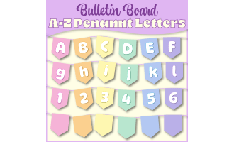 Bulletin Board Pastel A–Z Pennant Letters | Alphabet, Numbers, Symbols