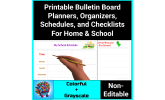 Bulletin Board Planners, Organizers, Schedules, and Checklists