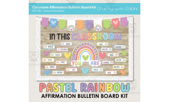 Boho Rainbow Positive Affirmation Classroom Bulletin Board Kit by Teach ...