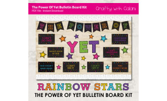 Bulletin Board: The Power Of Yet in Black Rainbow Stars Design