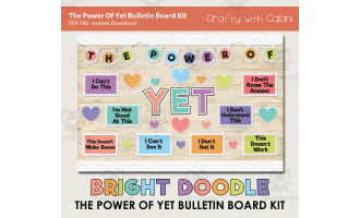 Bulletin Board: The Power Of Yet in Bright Doodle Design