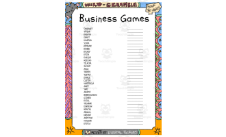 Business Games word Scramble puzzle worksheet