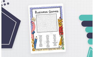 Business Games word search puzzle worksheet activity