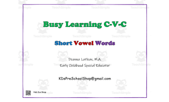 Busy Learning CVC | Short Vowel Words Packet