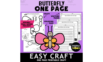 Butterfly Craft | Easy One-Page Art Project for Spring or Bug Theme