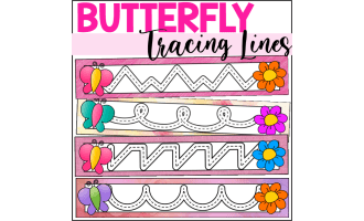 Butterfly Prewriting Tracing Lines