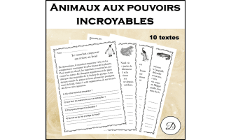 C. de lecture - Animaux aux pouvoirs incroyables / French Reading Comp