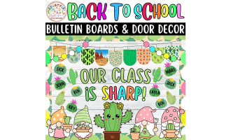 Cactus Back To School Bulletin Board or Door Decor Kit | August