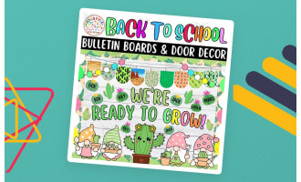 Cactus Back To School Bulletin Board or Door Decor Kit | We're Ready