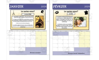 Calendrier 2024- French Calendar