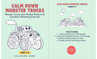 Calm Down Monster Trucks Coloring Book
