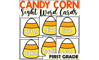 Candy Corn Sight Word Cards for First Grade