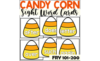 Candy Corn Sight Word Cards for Fry 101-200