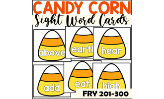 Candy Corn Sight Word Cards for Fry 201-300