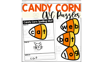 Candy Corn Spelling CVC Word Puzzles
