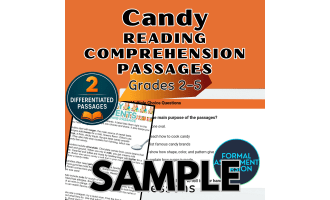 Candy Reading Comprehension 1 Lesson Sample Formal Assessments