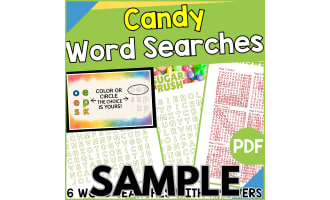 Candy Word Search: 1 Page Sample (PDF)