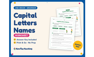 Capital Letters Names Worksheet – 2nd Grade Capitalization Practice