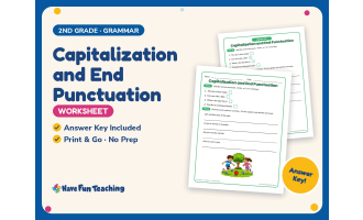 Capitalization and End Punctuation Worksheet – 2nd Grade Proper Nouns