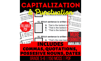 Capitalization and Punctuation Practice Questions Grade 5-6 (Fillable)