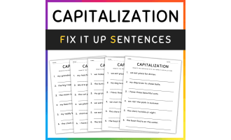 Capitalization Practice and Activities, 1st Grade Grammar Worksheets