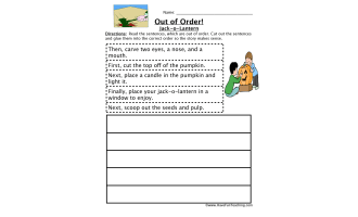 Carving A Pumpkin Sequencing Worksheet