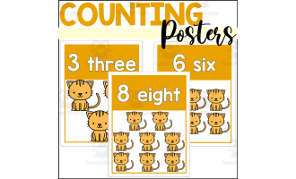 Cat Counting Posters 1-10