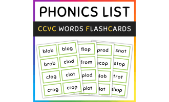 CCVC Words Flash Cards, Short Vowel O, SET 1