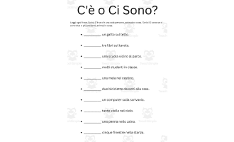 C'è o Ci Sono? Esercizi di Grammatica Italiana