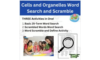 Cells and Organelles Word Search and Scramble Activity