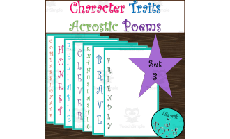 Character Traits Acrostic Poems Set 3