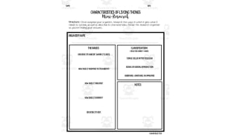 Characteristics of Living Things Mini Research