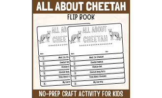 Cheetah Flipbook craft African Animal Science Study writing prompt