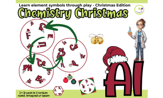 Chemistry Element Symbol Game – Visual Matching Cards: Christmas Theme