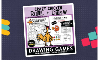 Chicken Roll and Draw Games |  Chicken Dance Day May  Art Activity