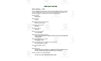 "Child Labor Trial" Skit