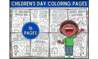 Child Safety Protection Month Coloring Pages | World Children's Day