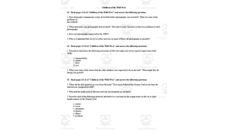 Children of the Wild West Question Packet