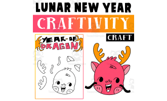 Chinese New Year craft Worksheet Activities, Build A Dragon