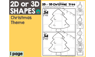 Christmas 2D or 3D Shapes