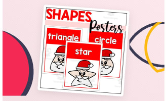 Christmas 2D Shape Posters with Santa
