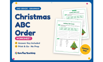 Christmas ABC Order Worksheet – 2nd Grade Alphabetical Order Practice