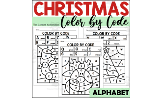 Christmas Alphabet Color by Code for Capital Letters
