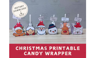 Christmas Candy Wrapper Lollipop Gift set