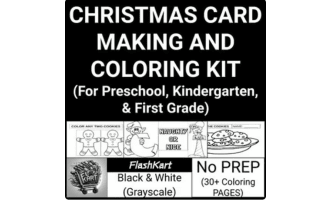 Christmas Card Making & Coloring Kit for Preschool and Kindergarten