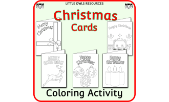 Christmas Card Templates - Coloring Activity
