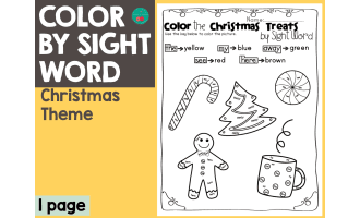 Christmas Color by Sight Word