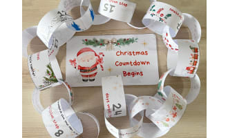 Christmas Countdown Garland with daily activity for kids