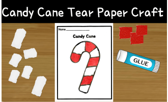 Christmas Craft Candy Cane Craft Tear Paper Craft