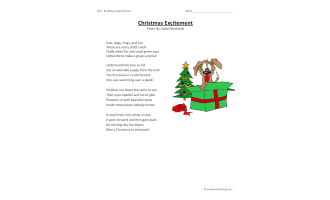 Christmas Excitement - Reading Comprehension Worksheet